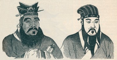Retratos chineses de Confúcio e seu grande seguidor Mencius, 1907 de Unbekannt