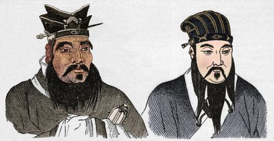 Retratos chineses de Confúcio e seu grande seguidor Mencius, 1907 de Unbekannt