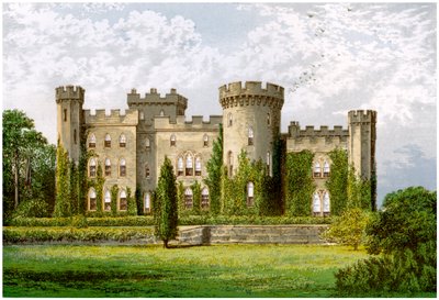 Castelo de Cholmondeley, Cheshire, casa do Marquês de Cholmondeley, c1880 de Unbekannt