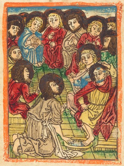 Cristo lavando os pés dos apóstolos, c. 1480. de Unbekannt