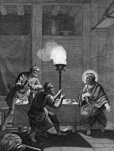 Cristo e os dois discípulos em Emaús, 1814 de Unbekannt