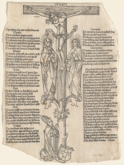 Cristo na Cruz com o Papa Pio II, c. 1475. de Unbekannt