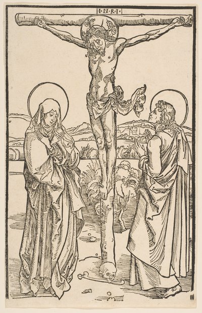 Cristo na Cruz com a Virgem e São João. de Unbekannt