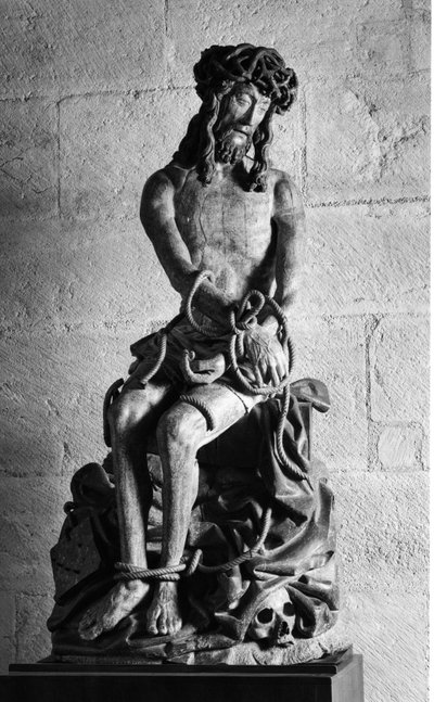Cristo com laços Escultura. Hospices Civiles de Beaune fundada em 1443 pelo chanceler Nicolas Rolin, Beaune (Cote d