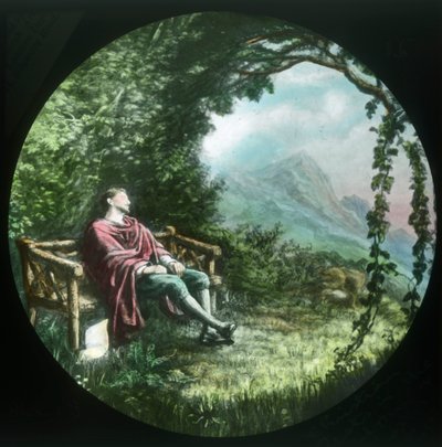 Christian repousa no caramanchão e perde seu pergaminho, c1910. de Unbekannt