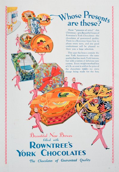 Anúncio de Natal para Rowntrees York Chocolates, 1928 de Unbekannt