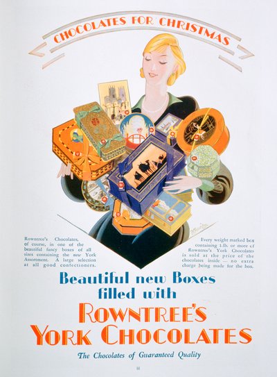 Anúncio de Natal para Rowntrees York Chocolates, 1928 de Unbekannt