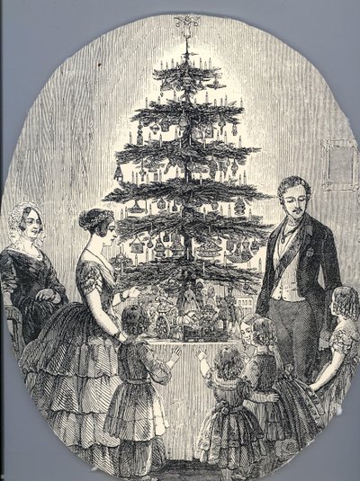 Natal com a rainha Vitória, o príncipe Albert, seus filhos e a mãe da rainha Victorias, em 1848 de Unbekannt