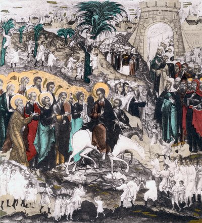 Entrada de Cristo em Jerusalém, século XVI de Unbekannt