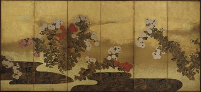 Crisântemos ao lado de um riacho, período Edo, século XIX. de Unbekannt