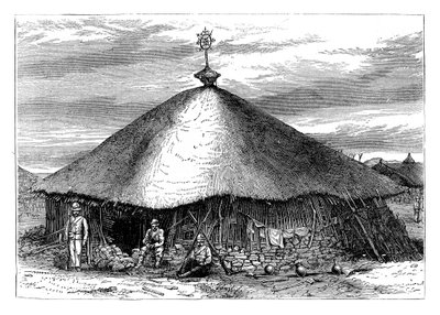 Igreja em Magdala, com a sepultura de Teodoro, Etiópia, c1868 final do século XIX de Unbekannt