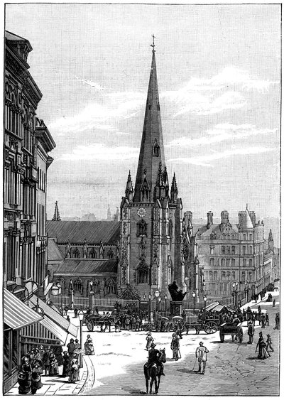 Igreja de St Martin na praça de touros, Birmingham, West Midlands, 1887 de Unbekannt