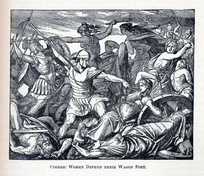 Mulheres Cimbricas Defendem Seu Forte de Vagão, 1882 de Unbekannt