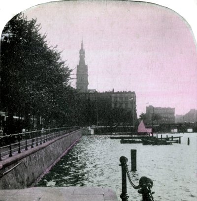 Prefeitura e Alster, Hamburgo, Alemanha, final do século XIX de Unbekannt
