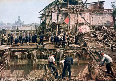 Remoção de detritos, Dunquerque, França, 1940 de Unbekannt