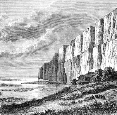Penhascos da terra amarela no Hoang-Ho, c1890 de Unbekannt