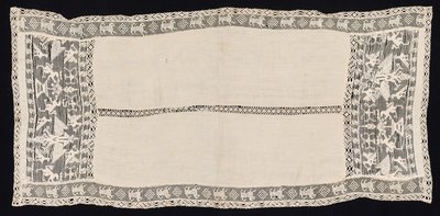 Pano com borda de águias de duas cabeças coroadas com vários emblemas, pássaros ..., século XIX. de Unbekannt