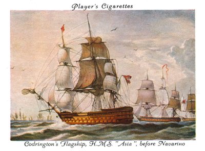 Flagship de Codringtons, HMS Asia, antes de Navarino, 1936. de Unbekannt