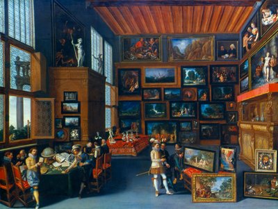 Cognoscenti em um quarto pendurado com fotos, c1620 de Unbekannt