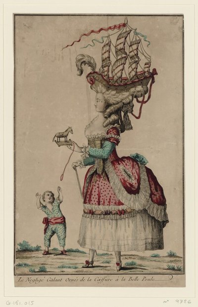 Penteado em Belle-Poule, 1778 de Unbekannt