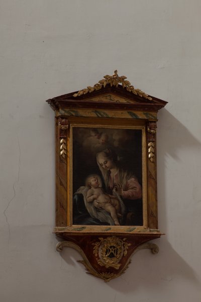 Igreja colegial. Interior. Pintura. Madonna com Criança. Itália (?). Óleo sobre tela. de Unbekannt