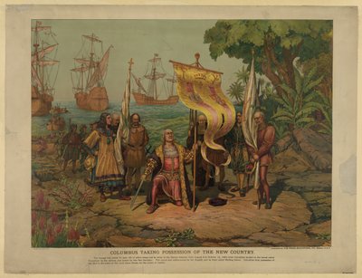 Colombo tomando posse do novo país, 1893 de Unbekannt