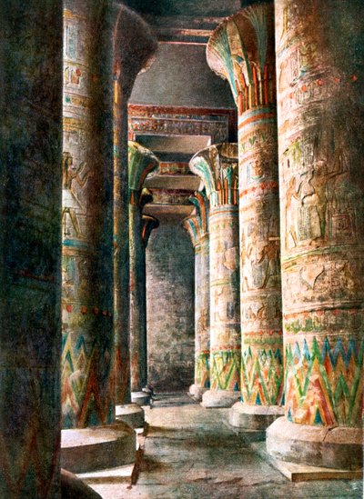 Colunas, Templo de Hórus, Edfu, Egito, Século 20 de Unbekannt