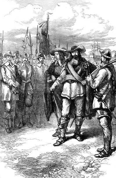 Comissários que aterram em Boston, século XVII c1880 de Unbekannt