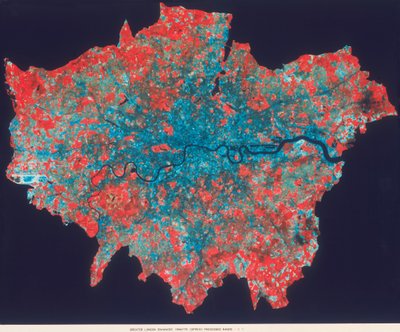 Imagem composta de cores falsas do Landsat da Grande Londres, 1979 de Unbekannt