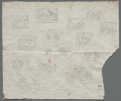 Esboços de composição após Raphael e outros artistas retomarem, c. 1800. de Unbekannt