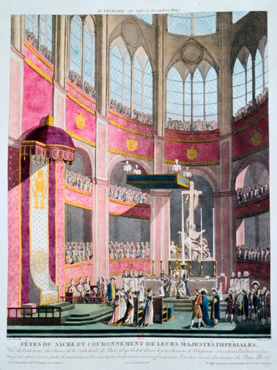 Consagração de Napoleão e Coroação de Josefina pelo Papa Pio VII, 2 de dezembro de 1804 de Unbekannt