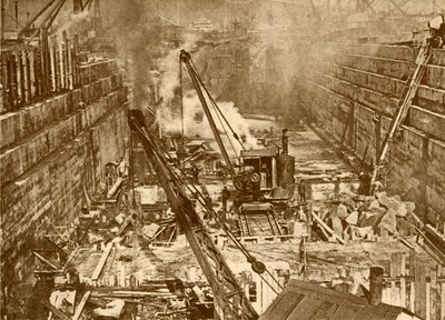 Construindo uma doca seca em Swansea, c1930. de Unbekannt