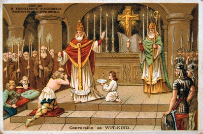 Conversão de Witikind, 785 dC, século XIX de Unbekannt