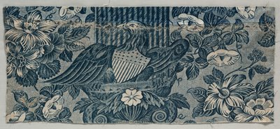 Fragmento de algodão impresso em cobre com American Eagle, 1830 - 1840. de Unbekannt