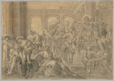 Cópia de Annibale Carraccis St. Roch dando esmola, 1595 ou depois. de Unbekannt