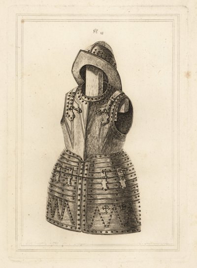 Corcelete ou terno de armadura de arquebus brilhante e peça de cabeça de moral da Torre de Londres de Unbekannt
