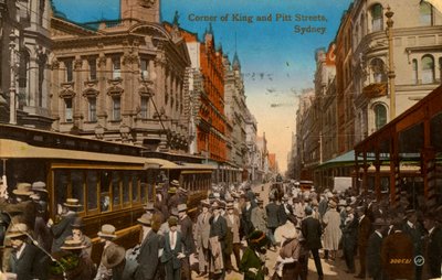 Canto das ruas King e Pitt, Sydney, Nova Gales do Sul, Austrália, c1917 de Unbekannt