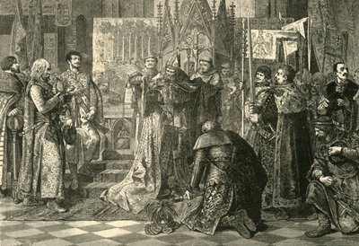 Coroação em Cracóvia de Luís I da Hungria como rei da Polônia, 1370, 1890. de Unbekannt