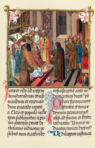 Coroação do rei Alexandre I da Polônia pelo arcebispo de Gniezno, Cracóvia, 1501 de Unbekannt