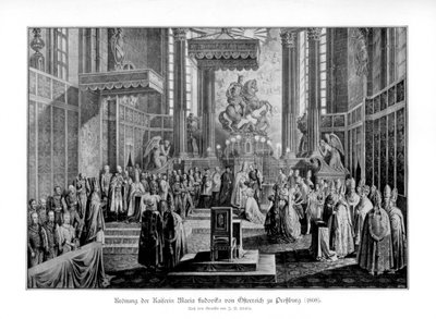 Coroação da imperatriz Maria Ludovica da Áustria em Pressburg, 1808 de Unbekannt