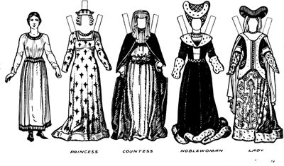 Trajes de homens e mulheres usados no período em que Henrique V reinou, c1934 de Unbekannt