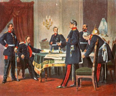 Conselho de guerra em Versalhes, 1870, 1936. de Unbekannt