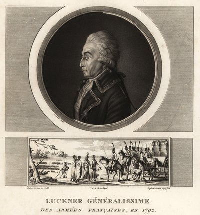 Conde Nicolas Luckner, general revolucionário francês, Generalissime des Armees Francaises, executado em 1794 de Unbekannt