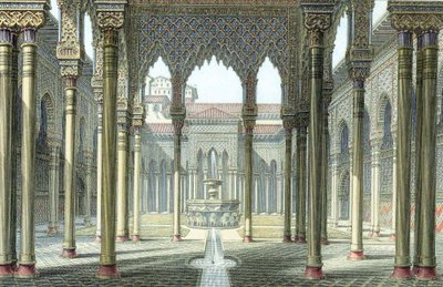 Tribunal dos Leões, Palácio de Alhambra, Granada, Espanha, final do século XIX de Unbekannt