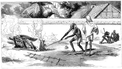Cremação em Calcutá, Índia, 1882 de Unbekannt