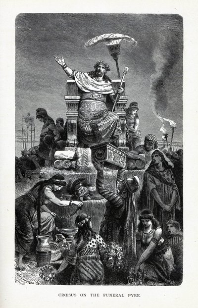 Croesus na pira funerária, 1882 de Unbekannt