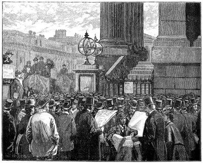 Multidão na Mansion House lendo os boletins da doença do Príncipe de Waless, 1871 1900 de Unbekannt