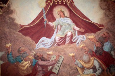 Afresco de Maria Coroada na igreja de Loreto; Praga República Checa de Unbekannt