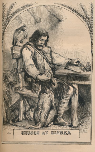 Crusoé no jantar, c1870 de Unbekannt