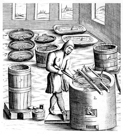 Cristalização de nitreto de salitre, nitrato de potássio ou KN03, 1683 de Unbekannt